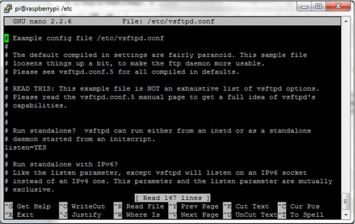 linux raspberry pi ftp server